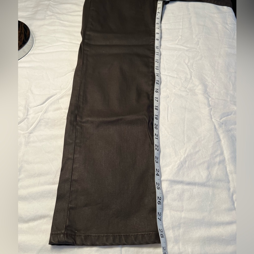 NWOT Banana Republic Straight Coated Jean Deep Chocolate Brown Button Closure 26 - Picture 7 of 7